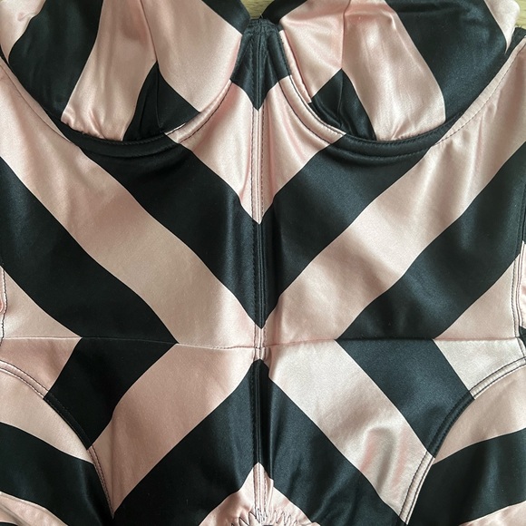 NWT agent provocateur block stripe satin corset - Picture 3 of 8